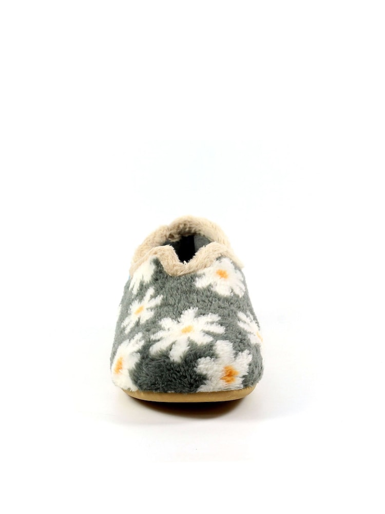 Lunar Grey Daisy Full Slippers - Image 4 of 10