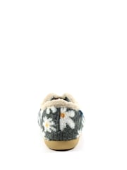 Lunar Grey Daisy Full Slippers - Image 6 of 10