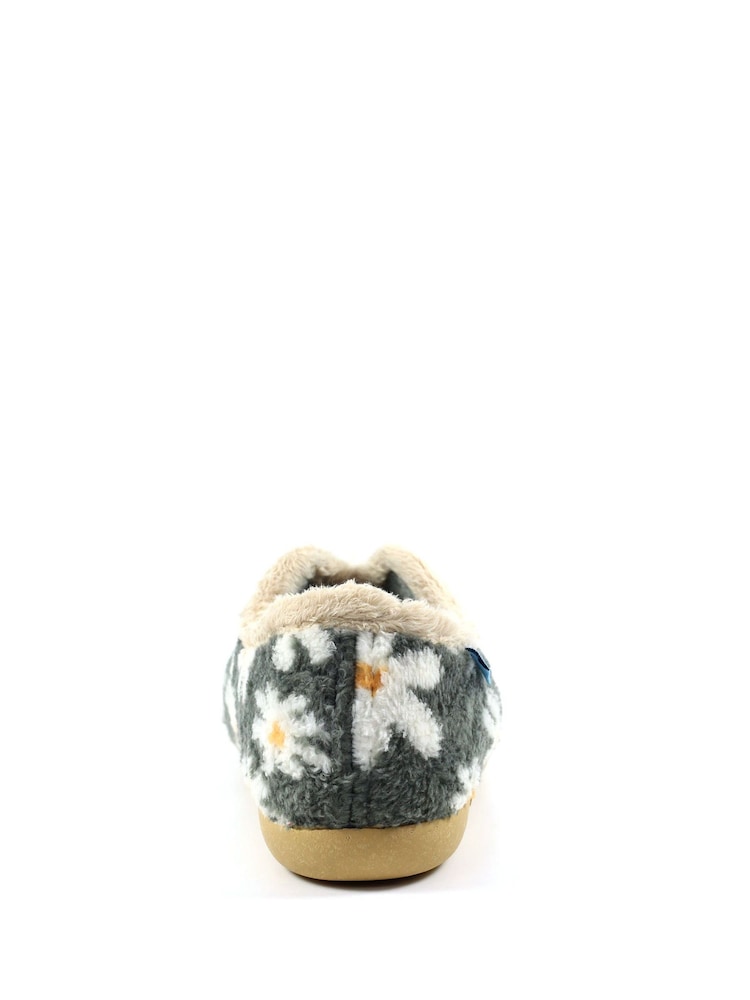 Lunar Grey Daisy Full Slippers - Image 5 of 10