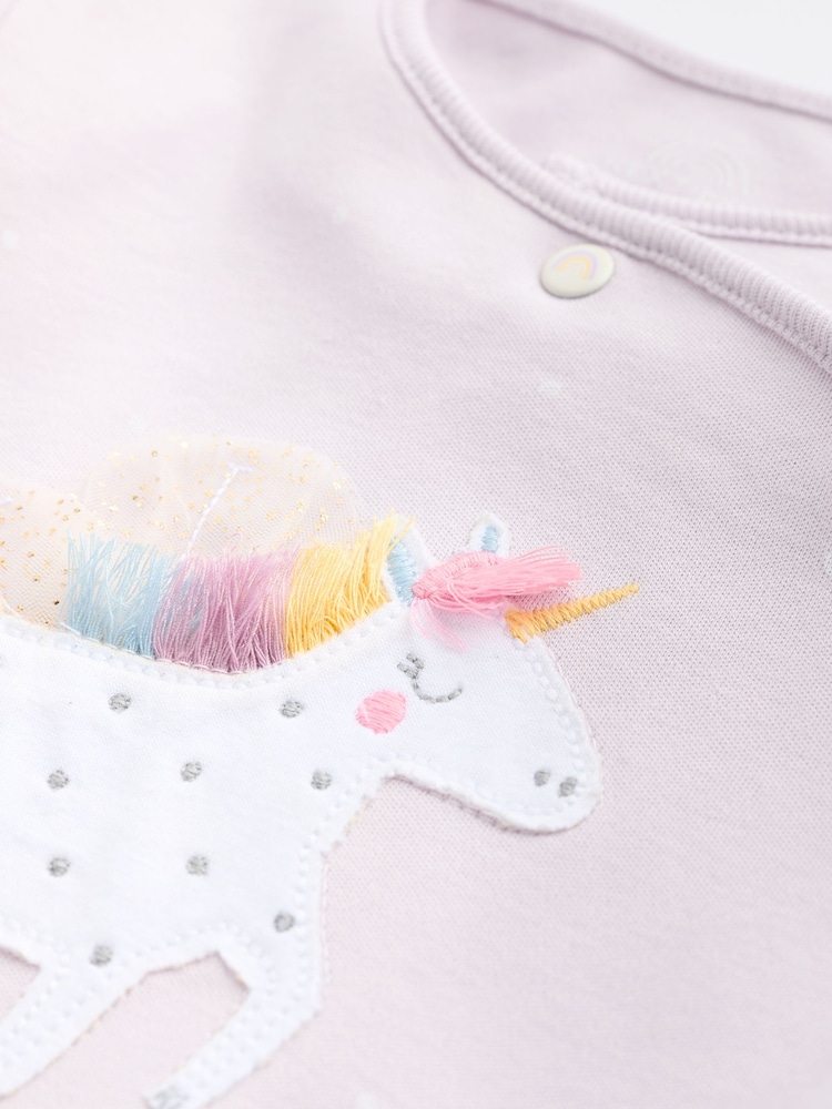 Purple Unicorn Baby 100% Cotton Sleepsuits 3 Pack (0mths-2yrs) - Image 12 of 12