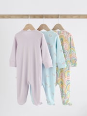 Purple Unicorn Baby 100% Cotton Sleepsuits 3 Pack (0mths-2yrs) - Image 2 of 12