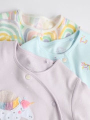 Purple Unicorn Baby 100% Cotton Sleepsuits 3 Pack (0mths-2yrs) - Image 4 of 12