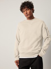 Ecru Utility Crew Sweatshirt - Image 1 of 10