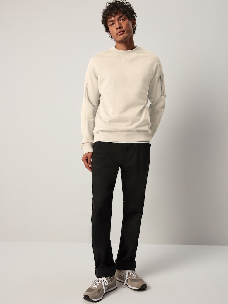 Ecru Utility Crew Sweatshirt - Image 2 of 10 Ecru Utility Crew Sweatshirt - Image 2 of 10