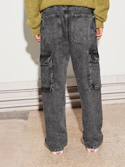 Black EDIT Denim Cargo Jeans - Image 3 of 11
