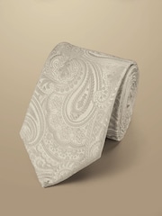Charles Tyrwhitt White Paisley Silk Tie - Image 1 of 2