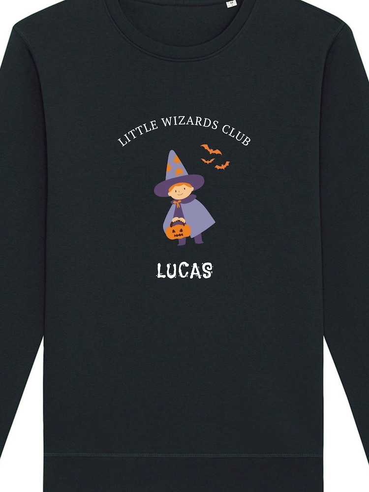 Personalised Kid's Wizard Halloween Sweatshirt by Koko Blossom - Image 2 of 2 Personalised Kid's Wizard Halloween Sweatshirt by Koko Blossom - Image 2 of 2