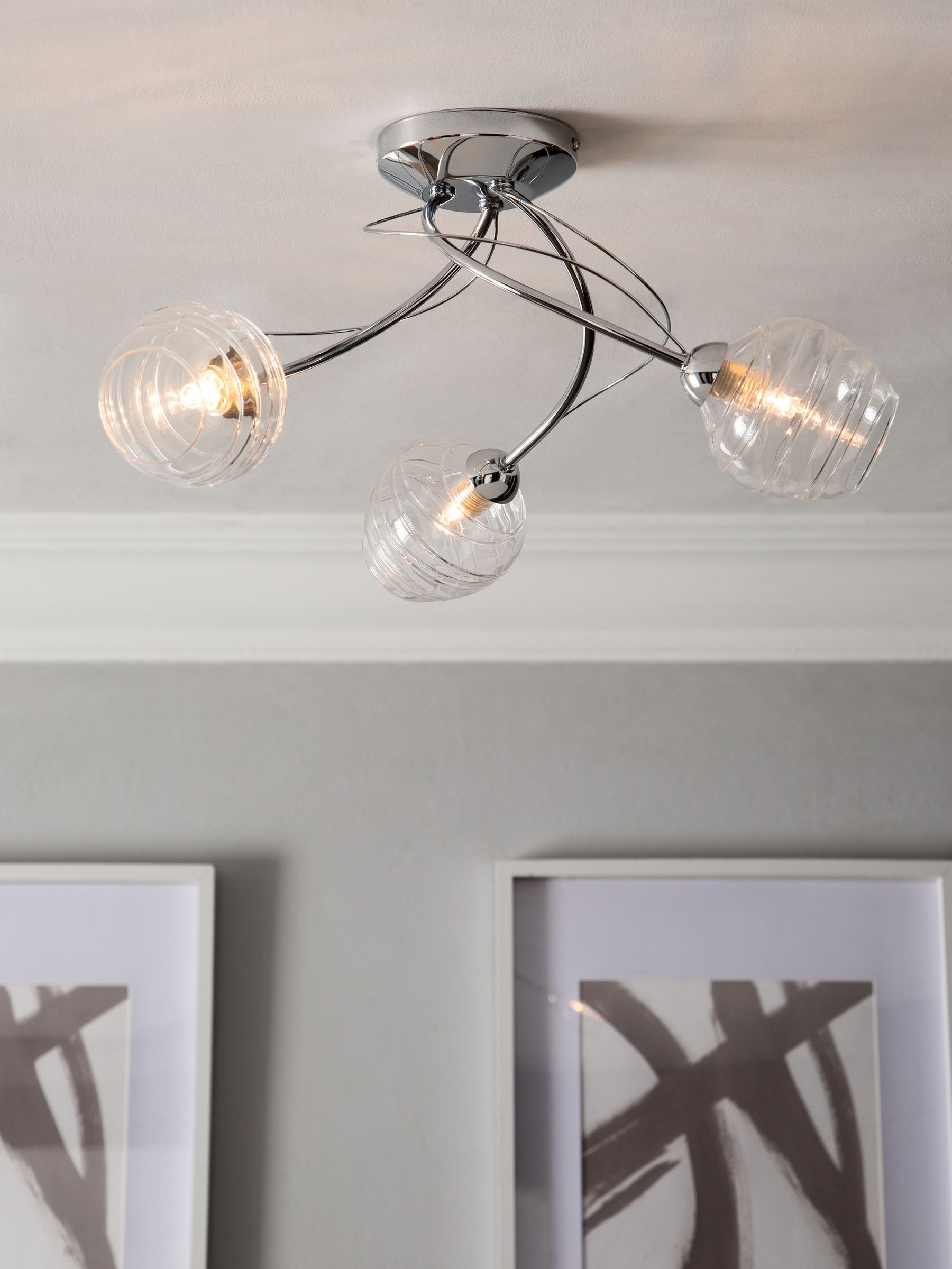 Buy Clear Drizzle 3 Light Flush Ceiling Light from the Next UK online shop