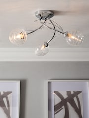 Clear Drizzle 3 Light Flush Ceiling Light - Image 1 of 9