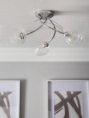 Clear Drizzle 3 Light Flush Ceiling Light - Image 2 of 9