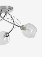 Clear Drizzle 3 Light Flush Ceiling Light - Image 6 of 9