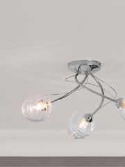 Clear Drizzle 3 Light Flush Ceiling Light - Image 7 of 9
