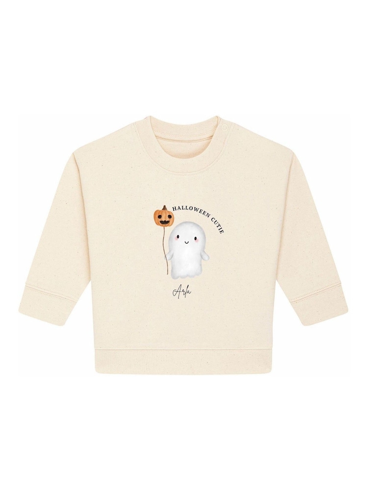 Personalised Baby Ghost Halloween Sweatshirt by Koko Blossom - Image 1 of 2 Personalised Baby Ghost Halloween Sweatshirt by Koko Blossom - Image 1 of 2