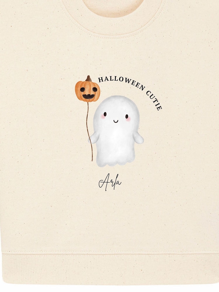Personalised Baby Ghost Halloween Sweatshirt by Koko Blossom - Image 2 of 2 Personalised Baby Ghost Halloween Sweatshirt by Koko Blossom - Image 2 of 2