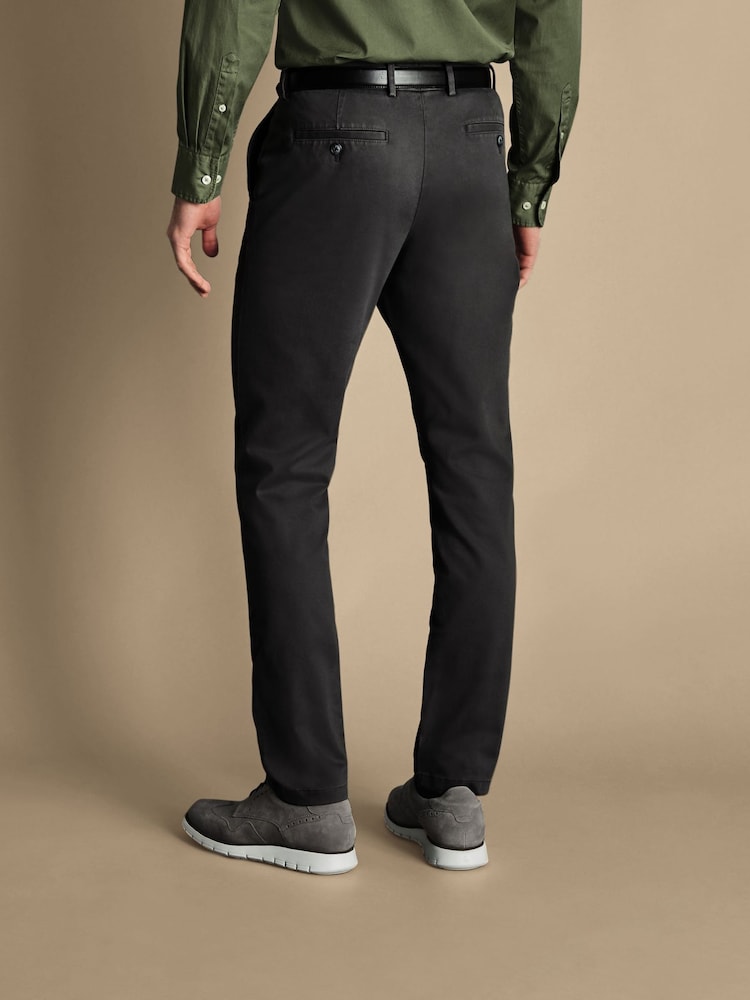 Charles Tyrwhitt Grey Classic Fit Ultimate non-iron Chino Trousers - Image 2 of 5