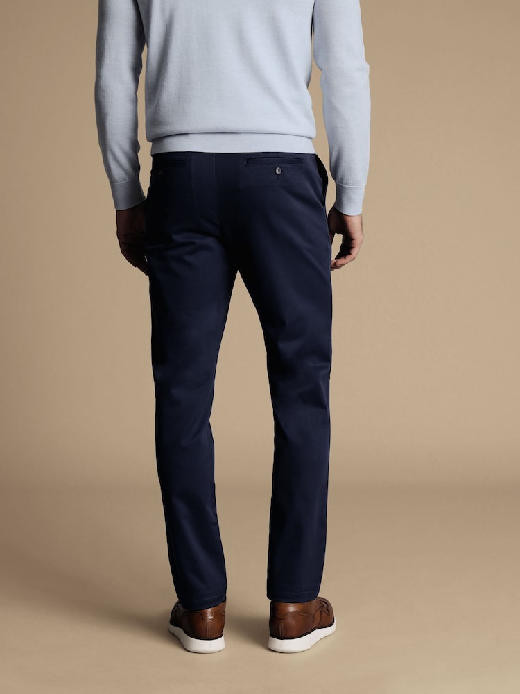 Charles Tyrwhitt Blue Classic Fit Ultimate non-iron Chino Trousers - Image 2 of 4