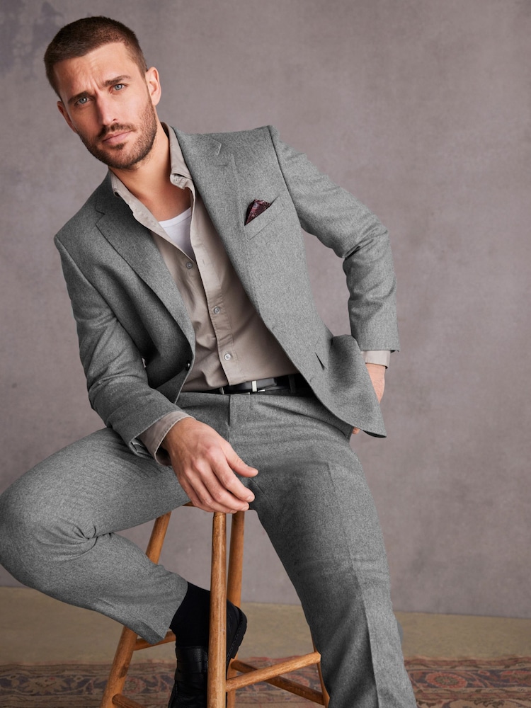 siva - Signature Tollegno Italian Wool Suit jakna; suknjič - Slika 1 iz 10