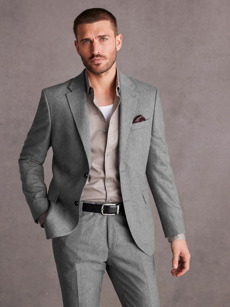 siva - Signature Tollegno Italian Wool Suit jakna; suknjič - Slika 2 iz 10