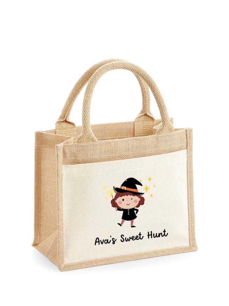 Personalised Witch Sweet Hunt Trick or Treat Bag by Koko Blossom Bag - Image 1 of 1 Personalised Witch Sweet Hunt Trick or Treat Bag by Koko Blossom Bag - Image 1 of 1