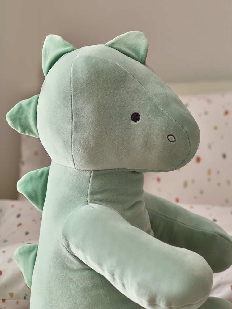 Green Dinosaur Extra Large Super Soft Squidge Toy Cushion - Image 2 of 7