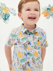 JoJo Maman Bébé Ecru Boys Rainforest Print Shirt - Image 1 of 5