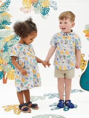 JoJo Maman Bébé Ecru Boys Rainforest Print Shirt - Image 2 of 5