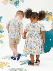 JoJo Maman Bébé Ecru Boys Rainforest Print Shirt - Image 3 of 5