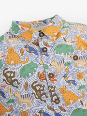 JoJo Maman Bébé Ecru Boys Rainforest Print Shirt - Image 5 of 5