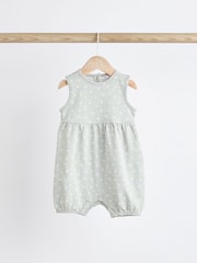 Grey Seashell Print Baby Vest Rompers 3 Pack - Image 6 of 10
