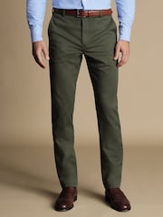 Charles Tyrwhitt Green Classic Fit Ultimate non-iron Chino Trousers - Image 1 of 5