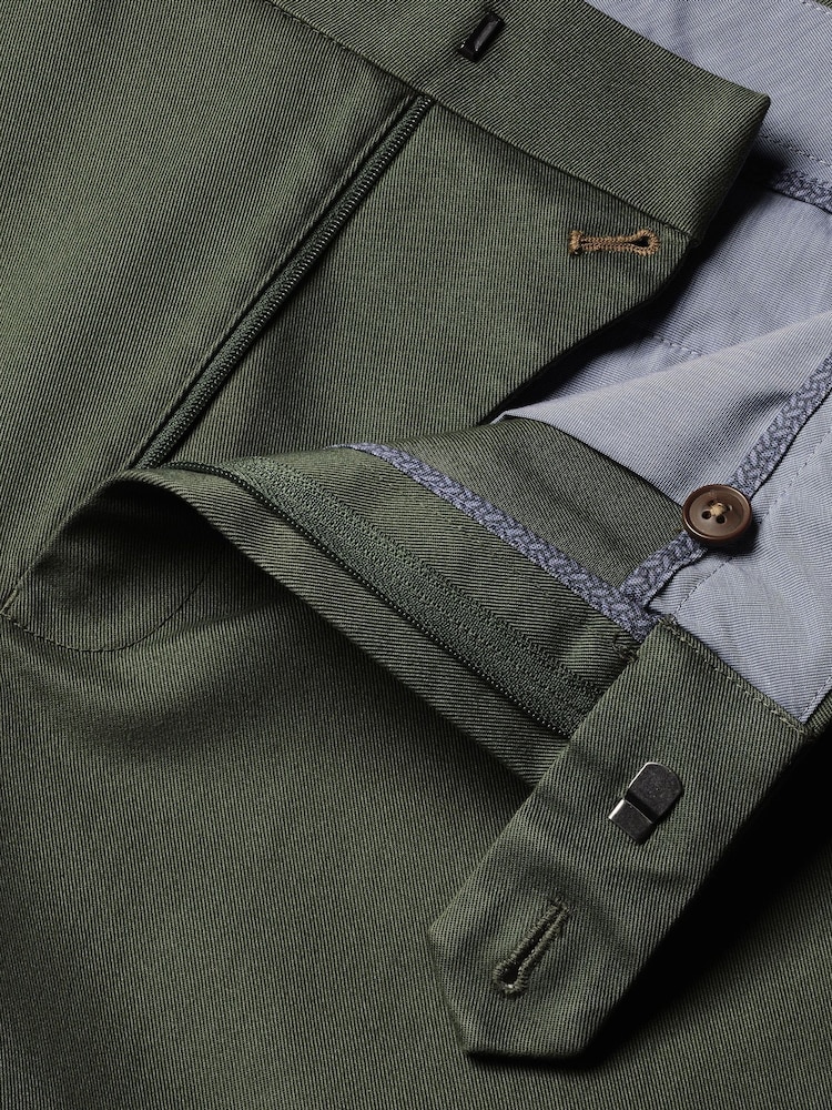Charles Tyrwhitt Green Classic Fit Ultimate non-iron Chino Trousers - Image 5 of 5