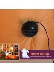 Homcom Brown 8ft Halloween Inflatable Tree Ghost w/ 3 Pumpkins - Image 5 of 6
