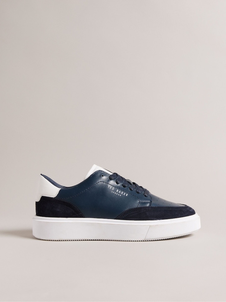 Ted Baker Blue Inflated Sole Leather and Suede Luigis Trainers - Image 1 of 4