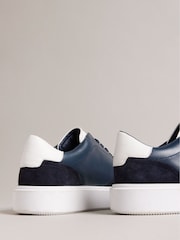 Ted Baker Blue Inflated Sole Leather and Suede Luigis Trainers - Image 4 of 4