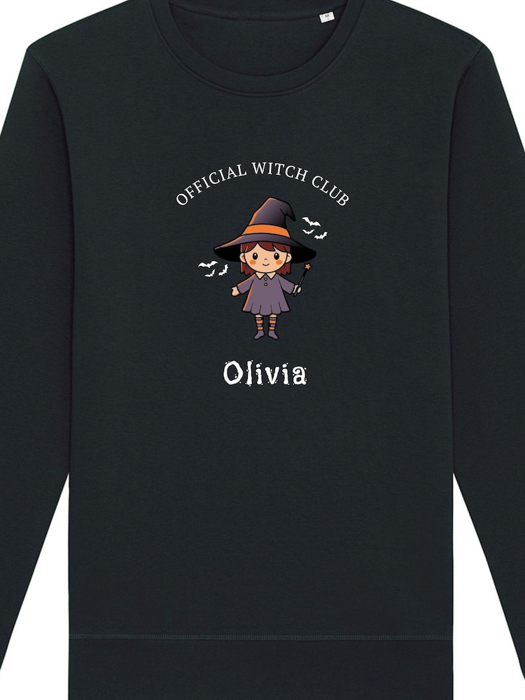 Personalised Kid's Witch Club Halloween Sweatshirt by Koko Blossom - Image 2 of 2 Personalised Kid's Witch Club Halloween Sweatshirt by Koko Blossom - Image 2 of 2