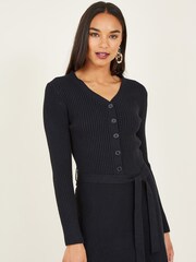 Yumi Black Knitted Skater Dress - Image 4 of 5