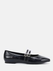 Novo Black Wide Fit Fancie Mary Jane Flat Shoes - Image 2 of 6