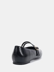 Novo Black Wide Fit Fancie Mary Jane Flat Shoes - Image 4 of 6