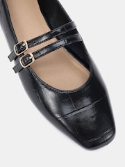 Novo Black Wide Fit Fancie Mary Jane Flat Shoes - Image 5 of 6