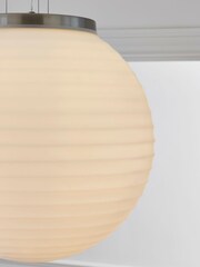 Jasper Conran London White Ribbed Glass Ceiling Light - Image 3 of 6