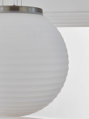 Jasper Conran London White Ribbed Glass Ceiling Light - Image 4 of 6