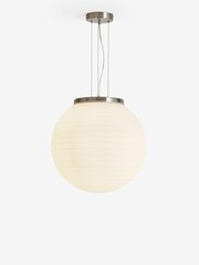 Jasper Conran London White Ribbed Glass Ceiling Light - Image 6 of 6