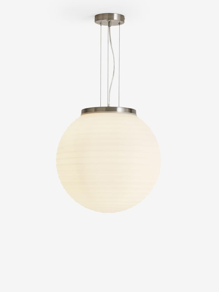 Jasper Conran London White Ribbed Glass Ceiling Light - Image 6 of 6