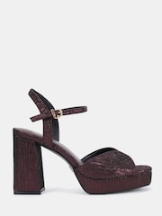 Novo Red Wide Fit Lucie Platform Block Heel Sandals - Image 3 of 7