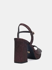 Novo Red Wide Fit Lucie Platform Block Heel Sandals - Image 5 of 7