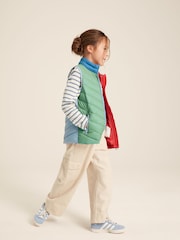 Joules Girls' Crofton Gilet Pink Hotchpotch Showerproof Padded Gilet - Image 3 of 9