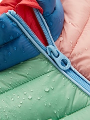 Joules Girls' Crofton Gilet Pink Hotchpotch Showerproof Padded Gilet - Image 8 of 9