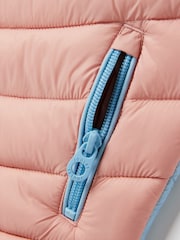 Joules Girls' Crofton Gilet Pink Hotchpotch Showerproof Padded Gilet - Image 9 of 9