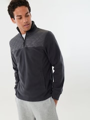 Threadbare Grey Onion Quilted Quarter Zip Fleece - Image 1 of 4