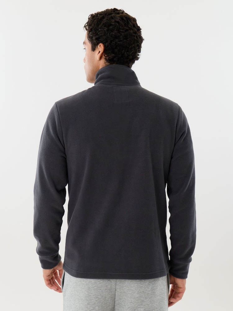 Threadbare Grey Onion Quilted Quarter Zip Fleece - Image 2 of 4 Threadbare Grey Onion Quilted Quarter Zip Fleece - Image 2 of 4
